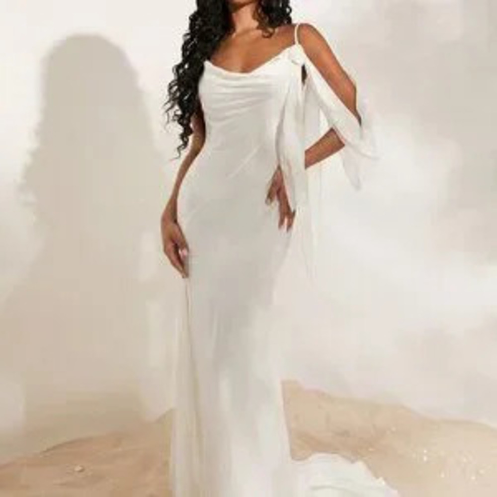 White Preppy Women's Woven Maxi Slip Dress